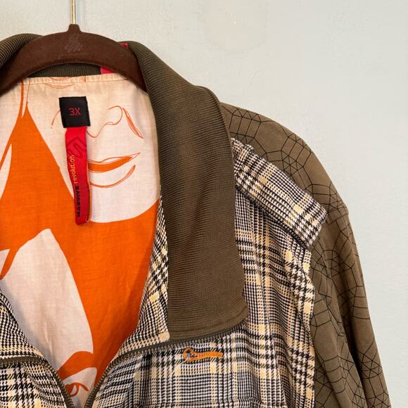 Massive Revolution Jacket Men 3X Green Plaid Reversible Full Zip Pockets Outdoor - Picture 7 of 16